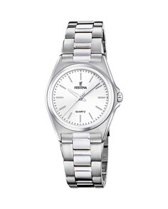 Женские часы F20553/2 Acero Classic из стали и белого циферблата Festina, серебро