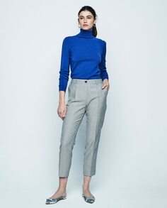 Женские брюки длиной до щиколотки с узором «елочка» &amp; Me Unlimited, серый