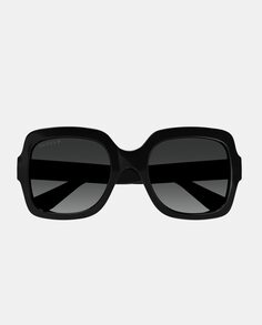 Черные женские солнцезащитные очки оверсайз с поляризационными линзами Gucci, черный