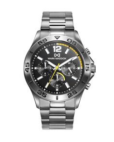 Многофункциональные мужские часы Mission из серой стали с браслетом Mark Maddox, серый