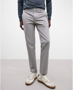 Приталенные мужские брюки чинос серого цвета Adolfo Dominguez, серый