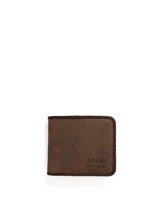 Мужской кошелек из канвы коричневого цвета Stamp, темно коричневый