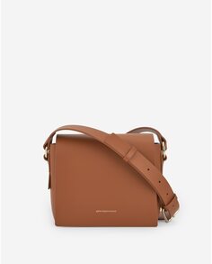 Женская сумка через плечо из 100% ответственной кожи темного кожаного цвета Adolfo Dominguez, коричневый