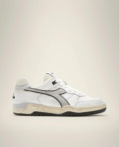 Унисекс бело-серые кожаные кроссовки Diadora Heritage, белый