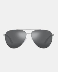 Мужские солнцезащитные очки-авиаторы серого металлического цвета Prada Linea Rossa, серый