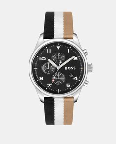 Посмотреть 1514062 разноцветные кожаные мужские часы с хронографом Boss, мультиколор
