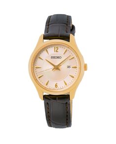 Женские часы Neo classic SUR478P1 из кожи и коричневого ремешка Seiko, коричневый