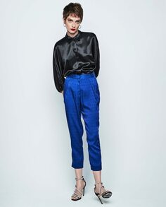 Женские брюки длиной до щиколотки со складками &amp; Me Unlimited, синий