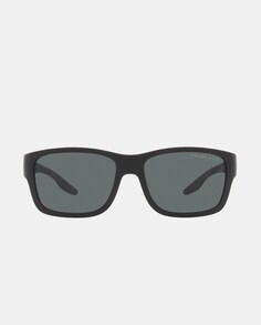 Черные прямоугольные солнцезащитные очки с поляризационными линзами Prada Linea Rossa, черный