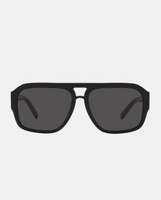 Мужские квадратные черные солнцезащитные очки из ацетата с двойной перемычкой Dolce &amp; Gabbana, черный