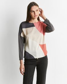 Женская блузка с длинным рукавом с геометрическим принтом Trucco, мультиколор