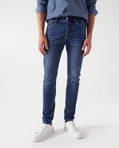 Мужские джинсы скинни темно-синего цвета Salsa Jeans, синий
