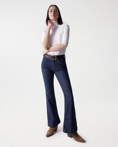Женские расклешенные джинсы Faith с высокой посадкой и пуш-ин Salsa Jeans, синий