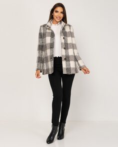 Женское пальто с воротником и пуговицами Fsh, мультиколор