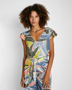 Женская блузка с V-образным вырезом и принтом Trucco, мультиколор