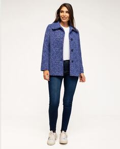 Женское пальто с большим рубашечным воротником Fsh, синий