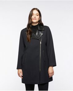 Однотонное женское тканевое пальто на молнии Fiorella Rubino, черный