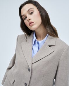 Женское короткое пальто строгого кроя Couchel, коричневый