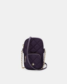 Мягкая сумка для телефона фиолетового цвета с металлическим логотипом Tintoretto, фиолетовый
