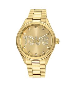 Аналоговые женские часы T-Logo с золотым стальным браслетом IPG и кристаллами Tous, серебро