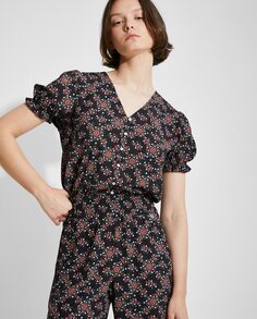 Женская блузка с коротким рукавом с цветами Naëlle, мультиколор