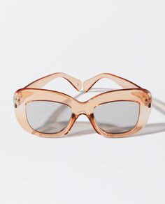 Светло-коричневые женские солнцезащитные очки Parfois с защитой от ультрафиолета и формой бабочки Parfois, коричневый