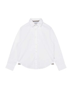 Рубашка для мальчика с длинными рукавами из 100% хлопка BOSS Kidswear, белый