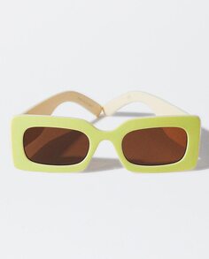 Солнцезащитные очки Parfois квадратной формы с защитой от ультрафиолета желтого цвета Parfois, желтый