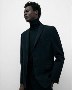 Мужской пиджак на двух пуговицах черного цвета Adolfo Dominguez, черный
