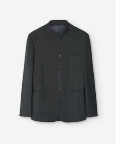Мужской пиджак с воротником-стойкой темно-серого цвета Adolfo Dominguez, темно-серый