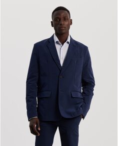 Мужской пиджак классического кроя из однотонной ткани темно-синего цвета Sepiia, темно-синий