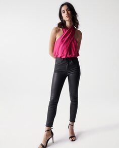 Женские укороченные брюки-скинни с завышенной талией Faith Salsa Jeans, черный