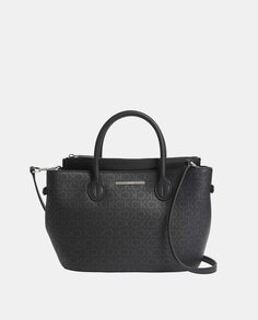 Миниатюрная черная сумка через плечо с логотипами Calvin Klein, черный