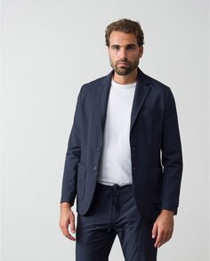 Мужской пиджак очень узкого кроя из технической ткани темно-синего цвета Etiem, темно-синий