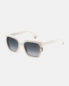 Квадратные женские солнцезащитные очки из ацетата цвета экрю Furla