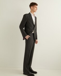 Однотонный серый мужской шерстяной пиджак Florentino, серый