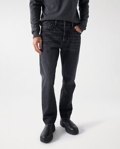 Прямые мужские джинсы черного цвета Salsa Jeans, черный