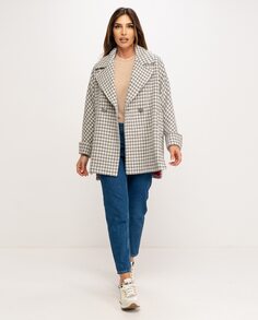 Женский двубортный пиджак с отворотом Fsh, серый