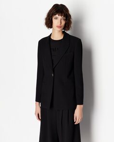 Женский пиджак из тисненой ткани с застежкой спереди Armani Exchange, черный