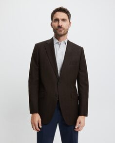Классический мужской пиджак с узором «елочка» Emidio Tucci, коричневый