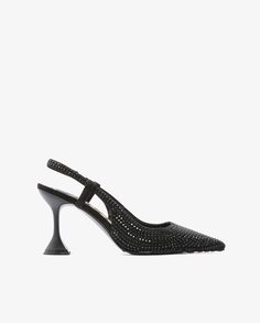 Женские черные туфли-лодочки с блестками на пятке Cuplé, черный Cuple