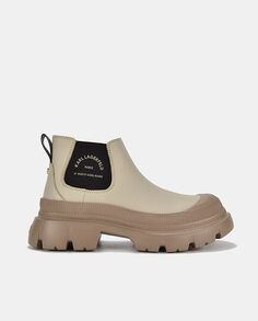 Женские ботинки Trekka Max Chelsea на контрастной толстой подошве Karl Lagerfeld, бежевый