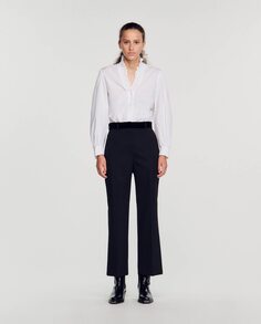 Женские прямые брюки с карманами Sandro, черный