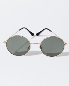 Золотистые солнцезащитные очки-авиаторы Parfois круглой формы с защитой от ультрафиолета Parfois, золотой