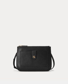 Черная сумка через плечо Jamey из воловьей кожи среднего размера Lauren Ralph Lauren, черный
