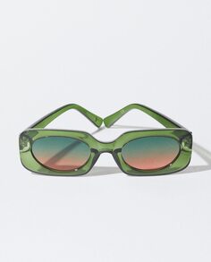 Зеленые женские солнцезащитные очки Parfois с квадратной защитой от ультрафиолета Parfois, зеленый