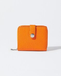 Маленький женский кошелек на гладкой молнии оранжевого цвета Parfois, оранжевый