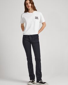 Женские прямые брюки обычного кроя с низкой посадкой черного цвета Pepe Jeans, черный