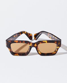 Коричневые женские солнцезащитные очки квадратной формы с защитой от ультрафиолета Parfois Parfois, коричневый