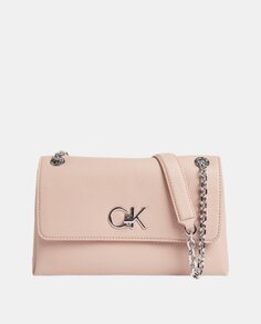 Маленькая розовая сумка через плечо с клапаном и ручкой-цепочкой Calvin Klein, розовый